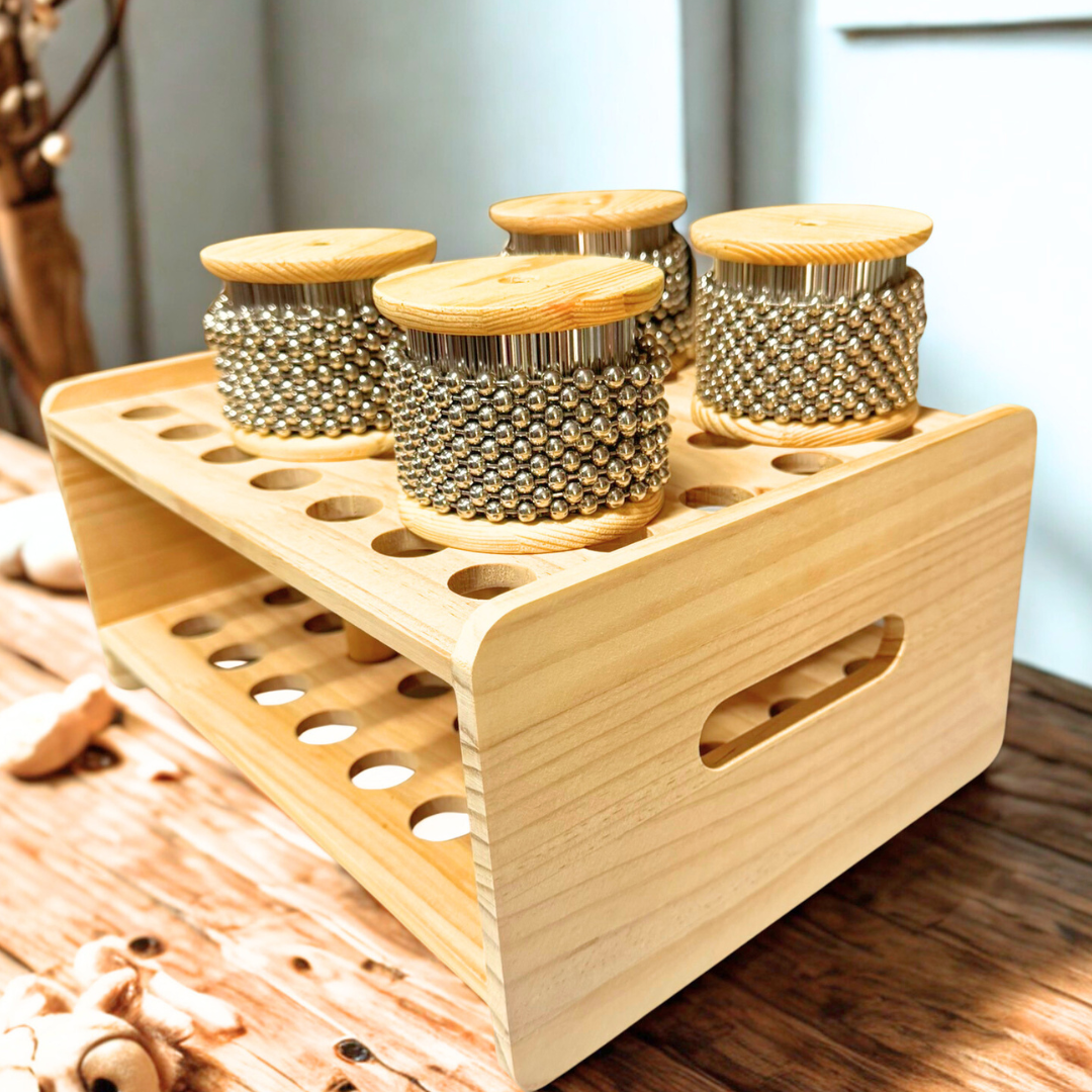 Wooden Scissor Storage Holder Organiser Tray 35 Holes Slot Childcare Supplies - HAPPY GUMNUT