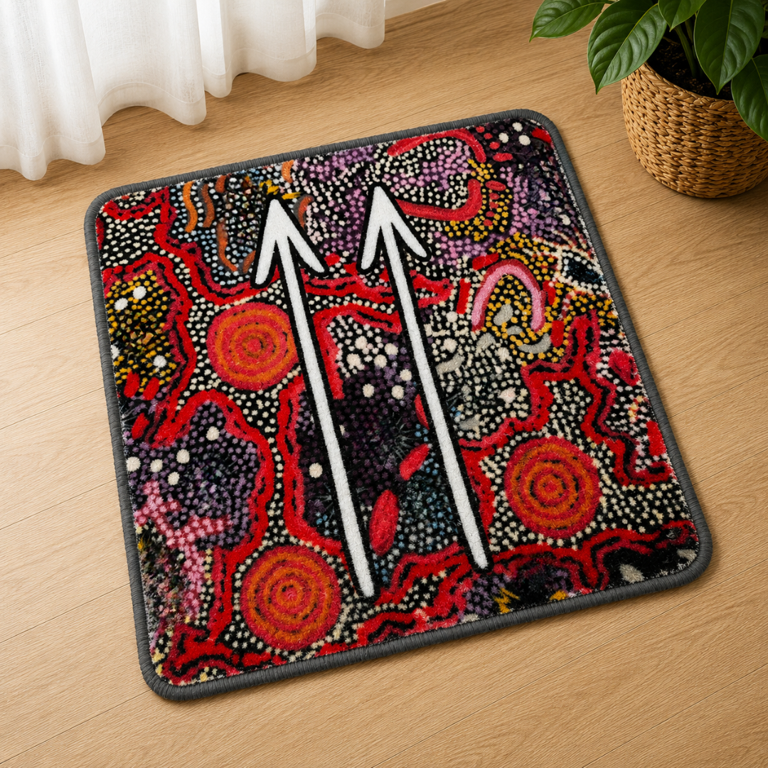 12 Australian Aboriginal Symbol Rug Matts NAIDOC  Week 50cmx50cm (Set of 12)
