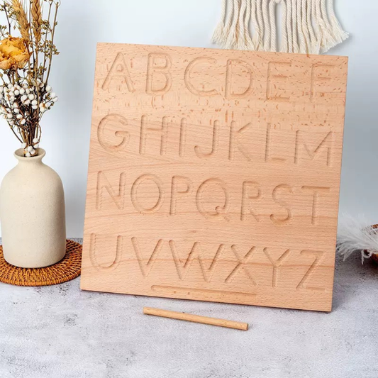 Wooden Tracing Alphabet Board Upper and Lower Case Double Sided