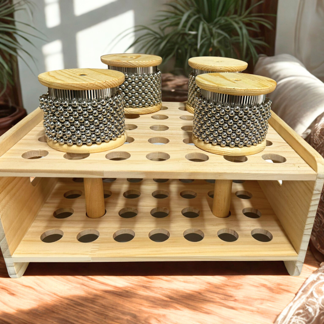Wooden Scissor Storage Holder Organiser Tray 35 Holes Slot Childcare Supplies - HAPPY GUMNUT