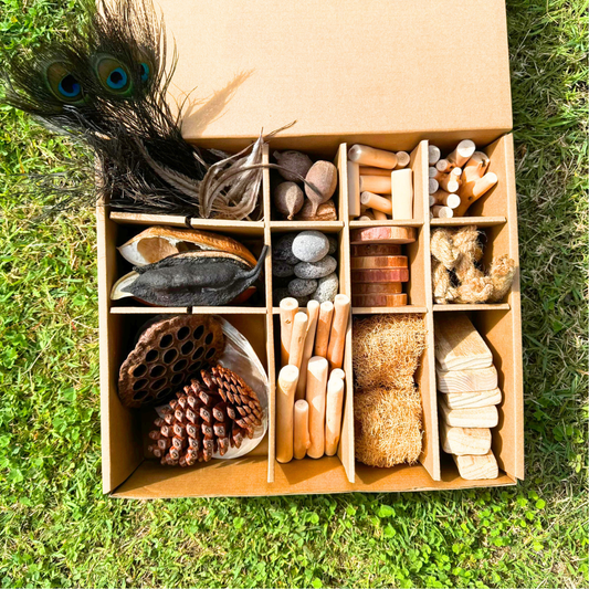 Kids Wooden Natural Loose Part Play Kit for Childcare Natural Play Open-ended Toy - HAPPY GUMNUT