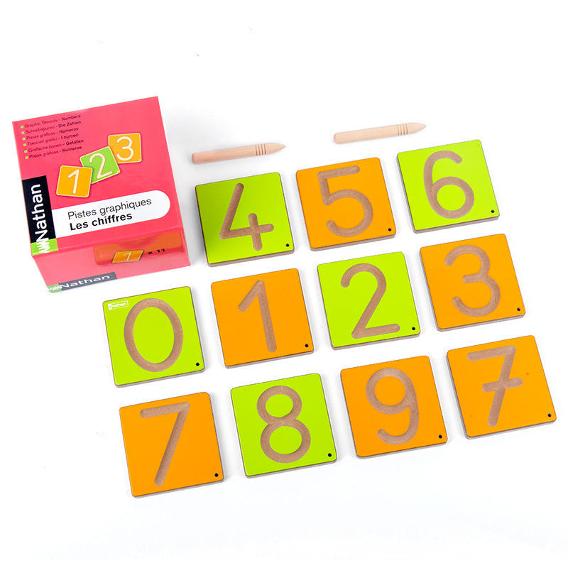 Nathan Wooden Alphabet Tracing Writing Board Pre-writing Letter Toy Upper or Lower Cases ALPHABET OR COUNTING