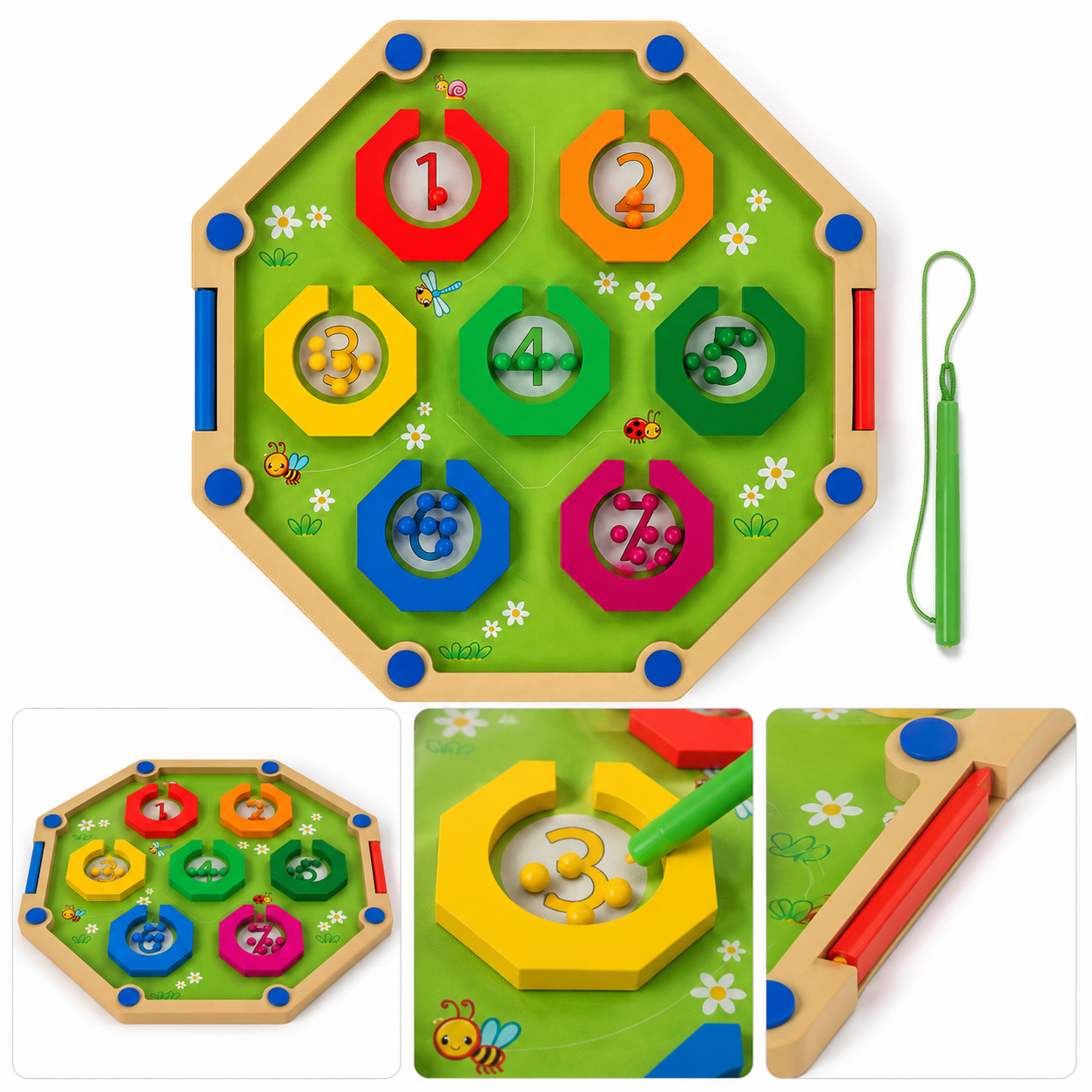 Playtive Magnetic Maze Pen Sliding Colour Number Shape Sorting Toddler - HAPPY GUMNUT
