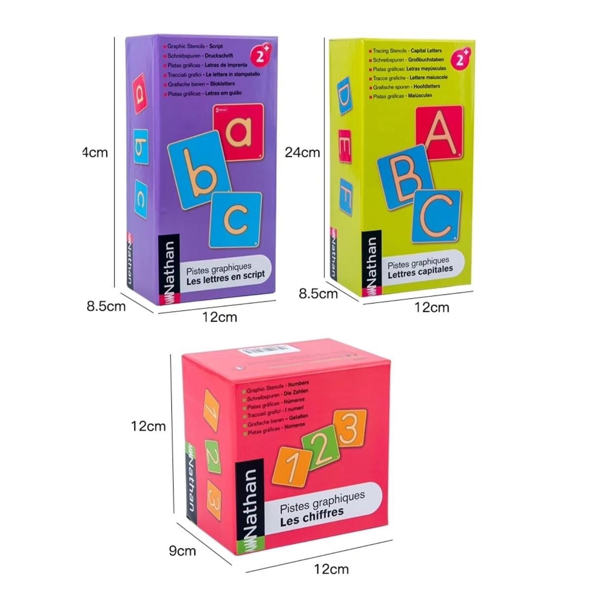 Nathan Wooden Alphabet Tracing Writing Board Pre-writing Letter Toy Upper or Lower Cases ALPHABET OR COUNTING