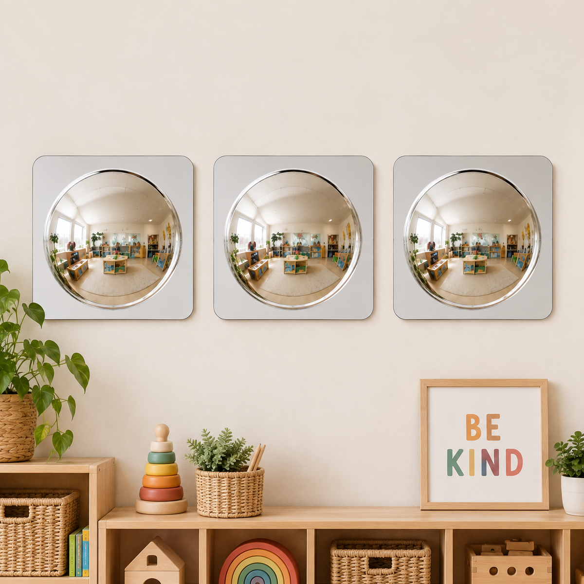 Bubble Mirror Set Sensory Wall Mirrors for Kids 25.4cm  | Clear, Red, Yellow, Green, Blue, Pink, Purple Childcare Classroom - HAPPY GUMNUT