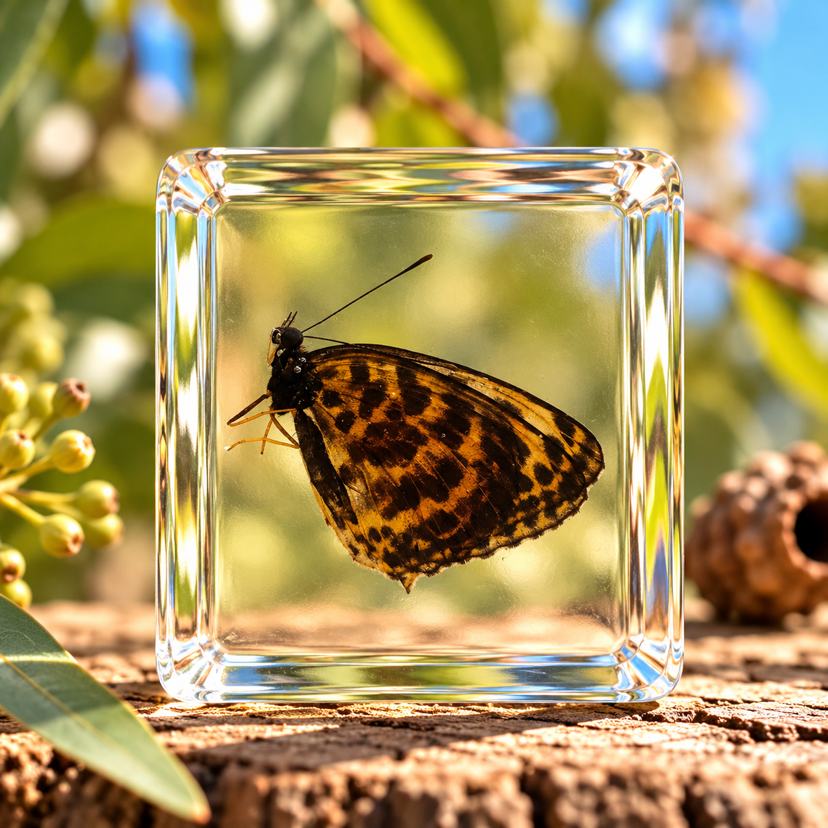 Real Butterfly Specimens in Clear Resin Blocks – Children Kids Nature & Science Learning Insect Toy Gift