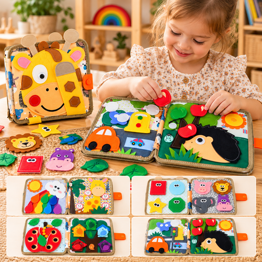 Kids Montessori inspired Busy Book Portable Felt Activity Learning Book Gift - HAPPY GUMNUT