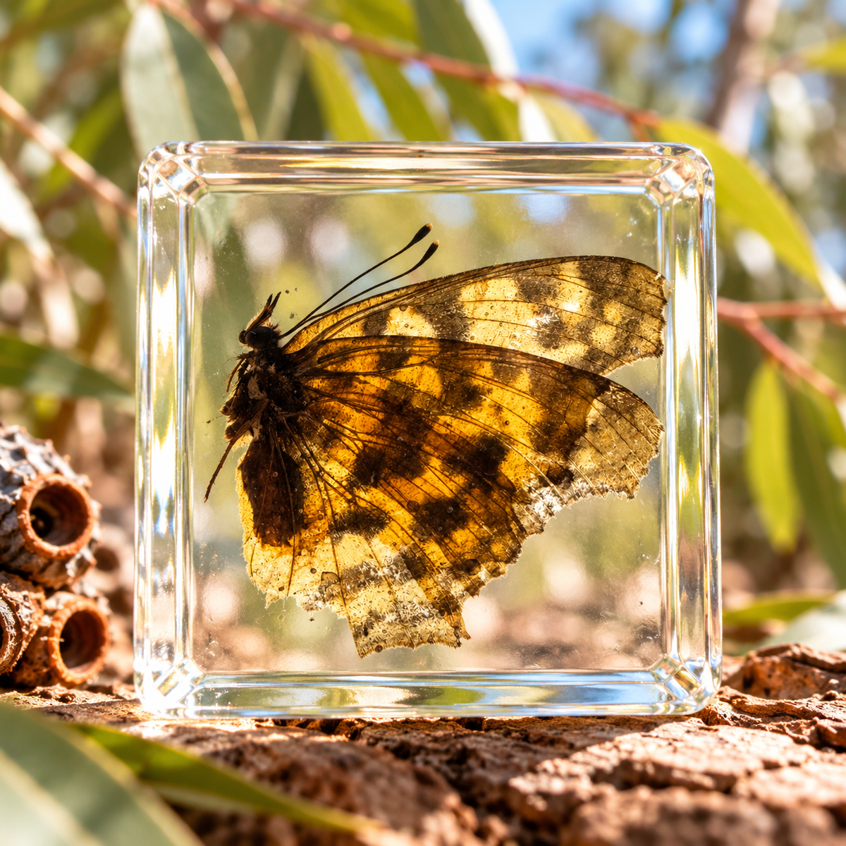 Real Butterfly Specimens in Clear Resin Blocks – Children Kids Nature & Science Learning Insect Toy Gift