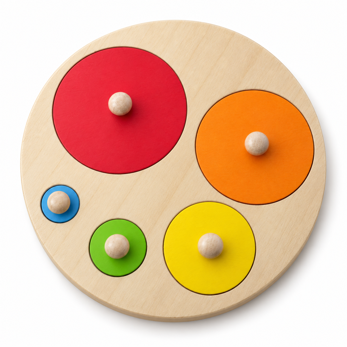 Wooden Knobbed Shape Puzzles Montessori Toy - HAPPY GUMNUT