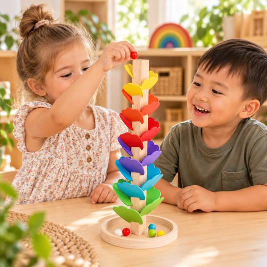 Medium Musical Tree Wooden Marble Run Toy - HAPPY GUMNUT