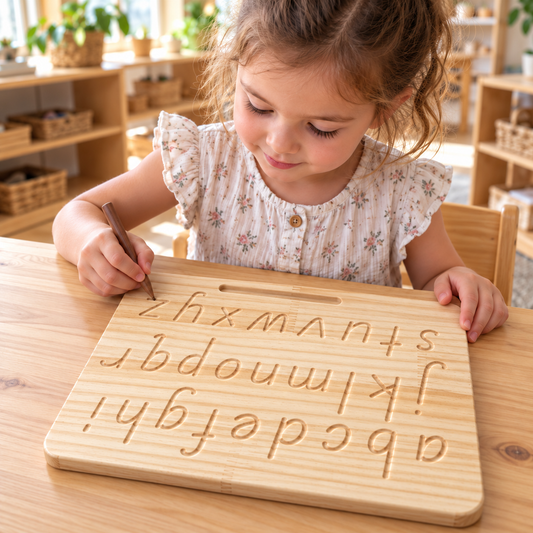 Happy Gumnut Excusive Montessori-Inspired Alphabet Tracing & Phonics Spelling Board with Wooden Letters - HAPPY GUMNUT