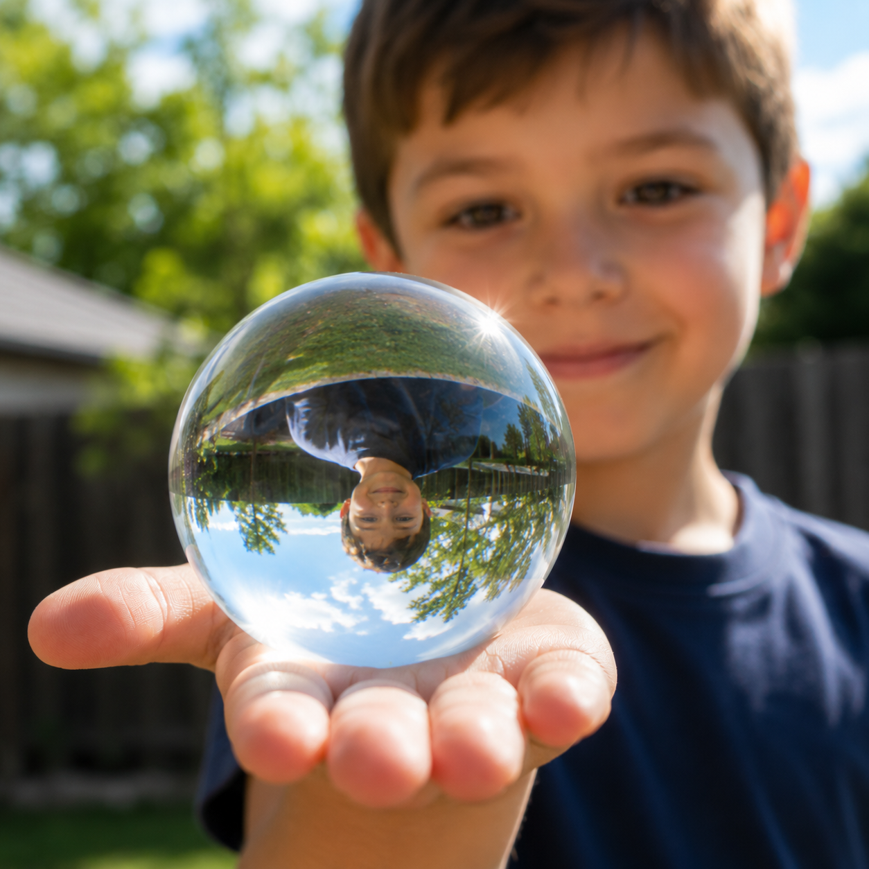 80mm Clear Glass Crystal Ball Sensory Educational Optical Illusions Viewer various Sizes 70mm - HAPPY GUMNUT