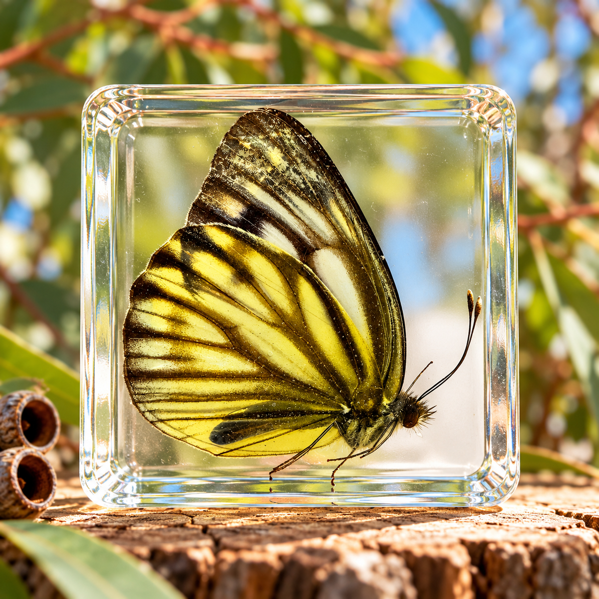 Real Butterfly Specimens in Clear Resin Blocks – Children Kids Nature & Science Learning Insect Toy Gift