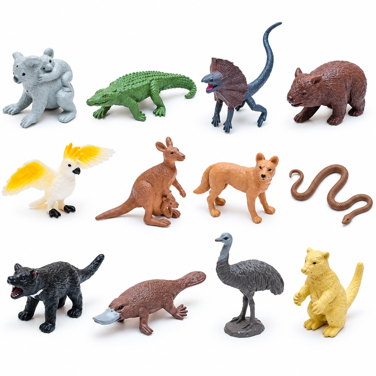 Aussie Australian Animals PVC Model Figures Set of 12 Educational Teaching Toy - HAPPY GUMNUT