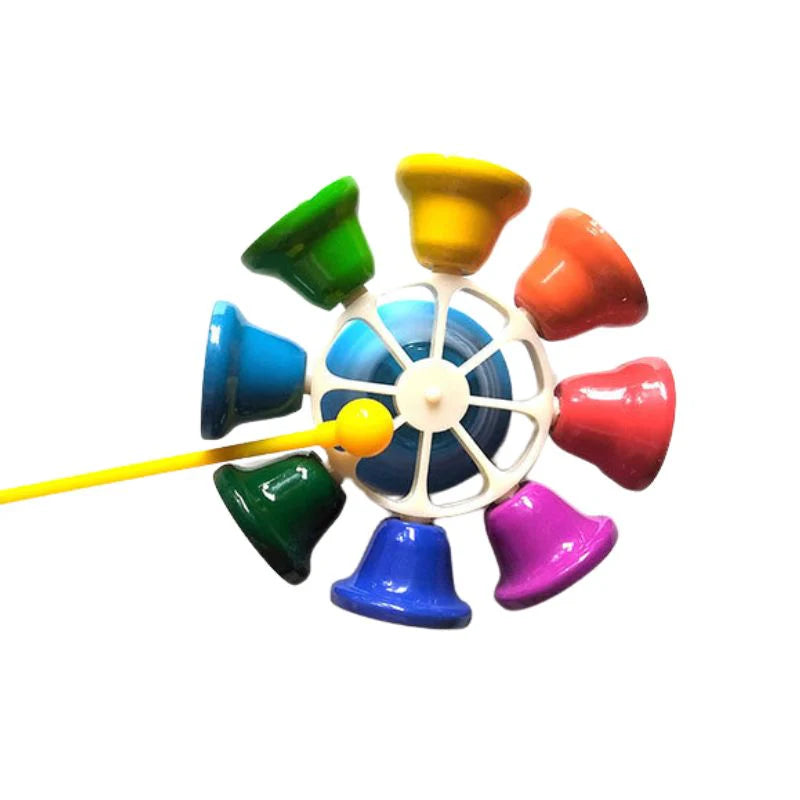 Rotating Rainbow Spinning 8 Bell Set Kids Percussion Musical Instrumen ...