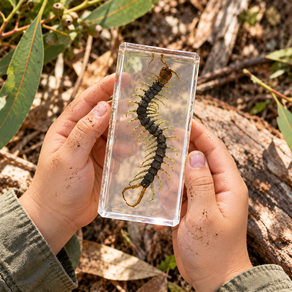 Large Real Crawling Insects Specimen in Clear Resin Blocks / Children Educational Toy Learning  Spider Scorpion  Beetle - HAPPY GUMNUT
