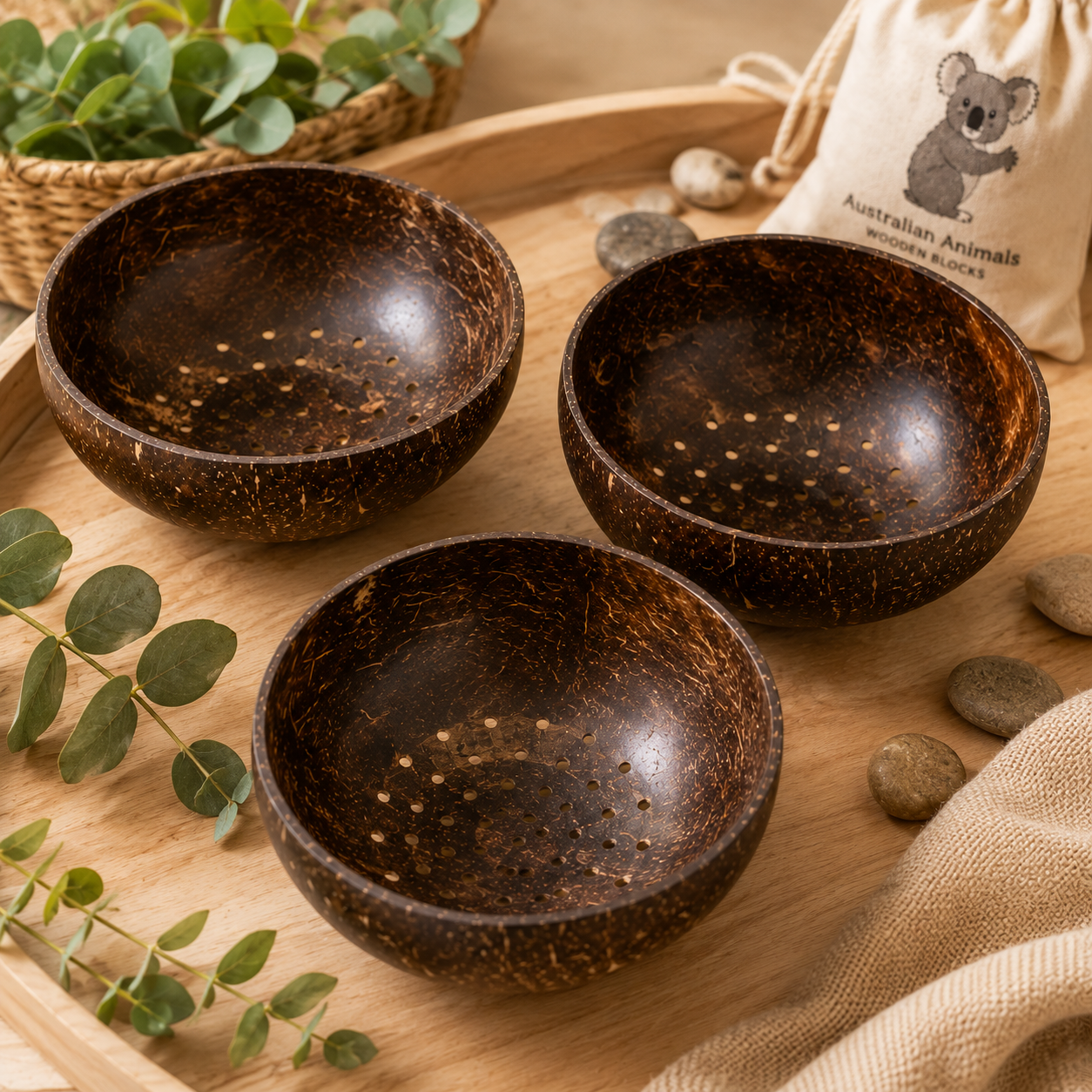 Natural Coconut Sensory Strainer – Natural Loose Parts Play