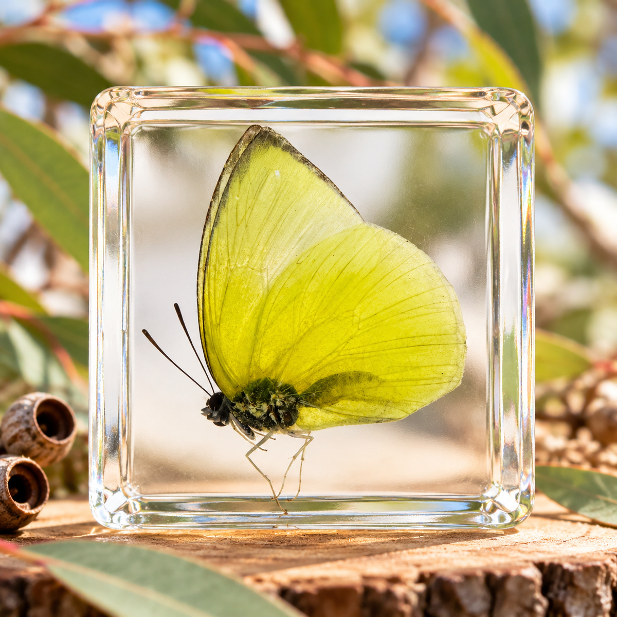 Real Butterfly Specimens in Clear Resin Blocks – Children Kids Nature & Science Learning Insect Toy Gift
