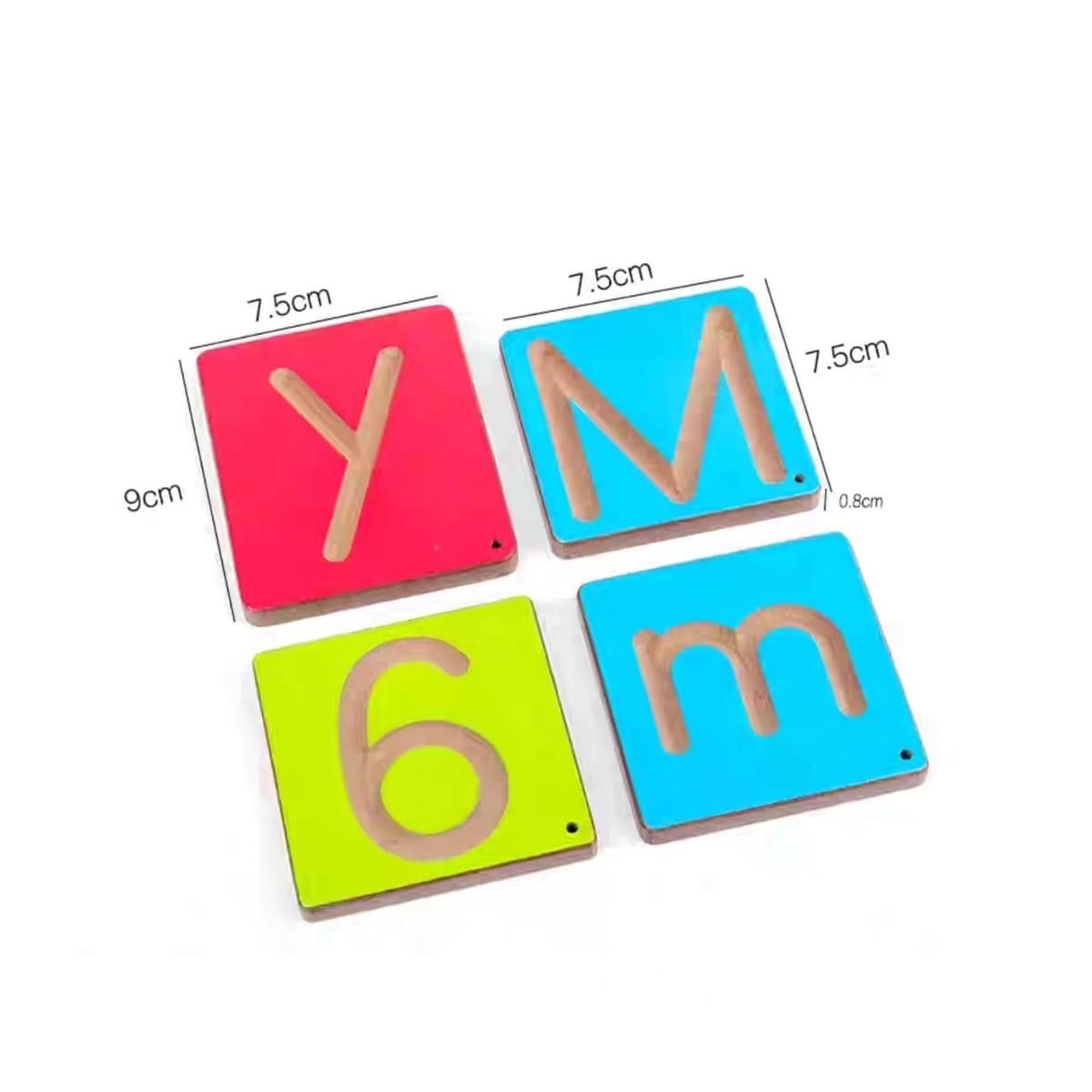 Nathan Wooden Alphabet Tracing Writing Board Pre-writing Letter Toy Upper or Lower Cases ALPHABET OR COUNTING
