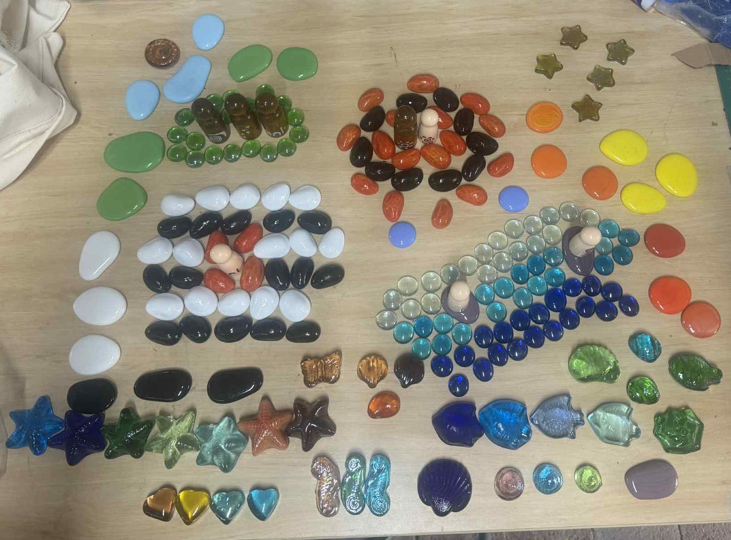 150+ pc Australian Aboriginal Inspired Ceramic and Glass loose Parts Open Play Mandala Play Set