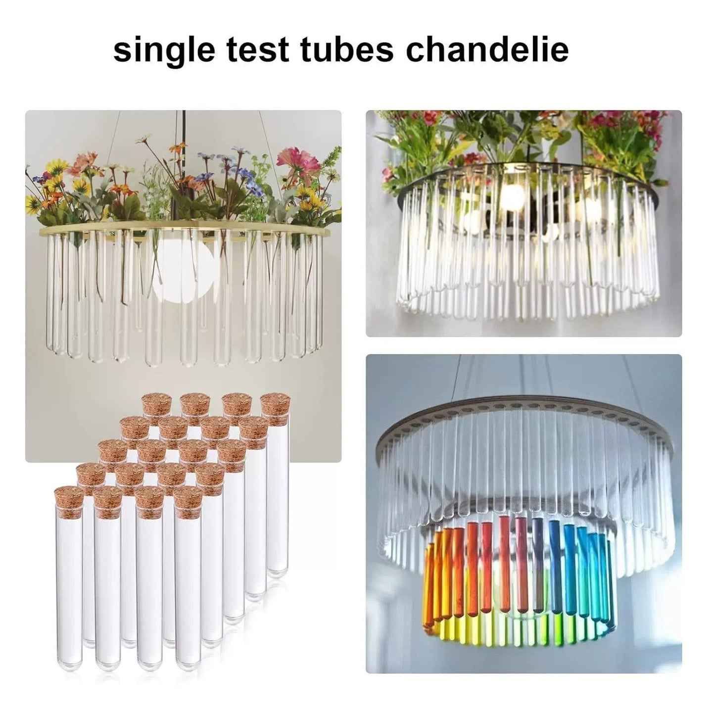 38 of 150mm Corked Test Tubes  Arts and Craft Bundle Clear Plastic Test Tubes with Corks