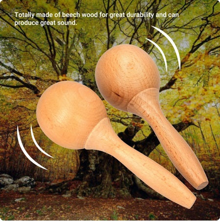 Wooden Maraca Musical Instrument Percussion Sound Sensory Toy one Pair