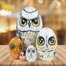 Wooden Natural Nesting Egg Russian Dolls DIY Easter Eggs