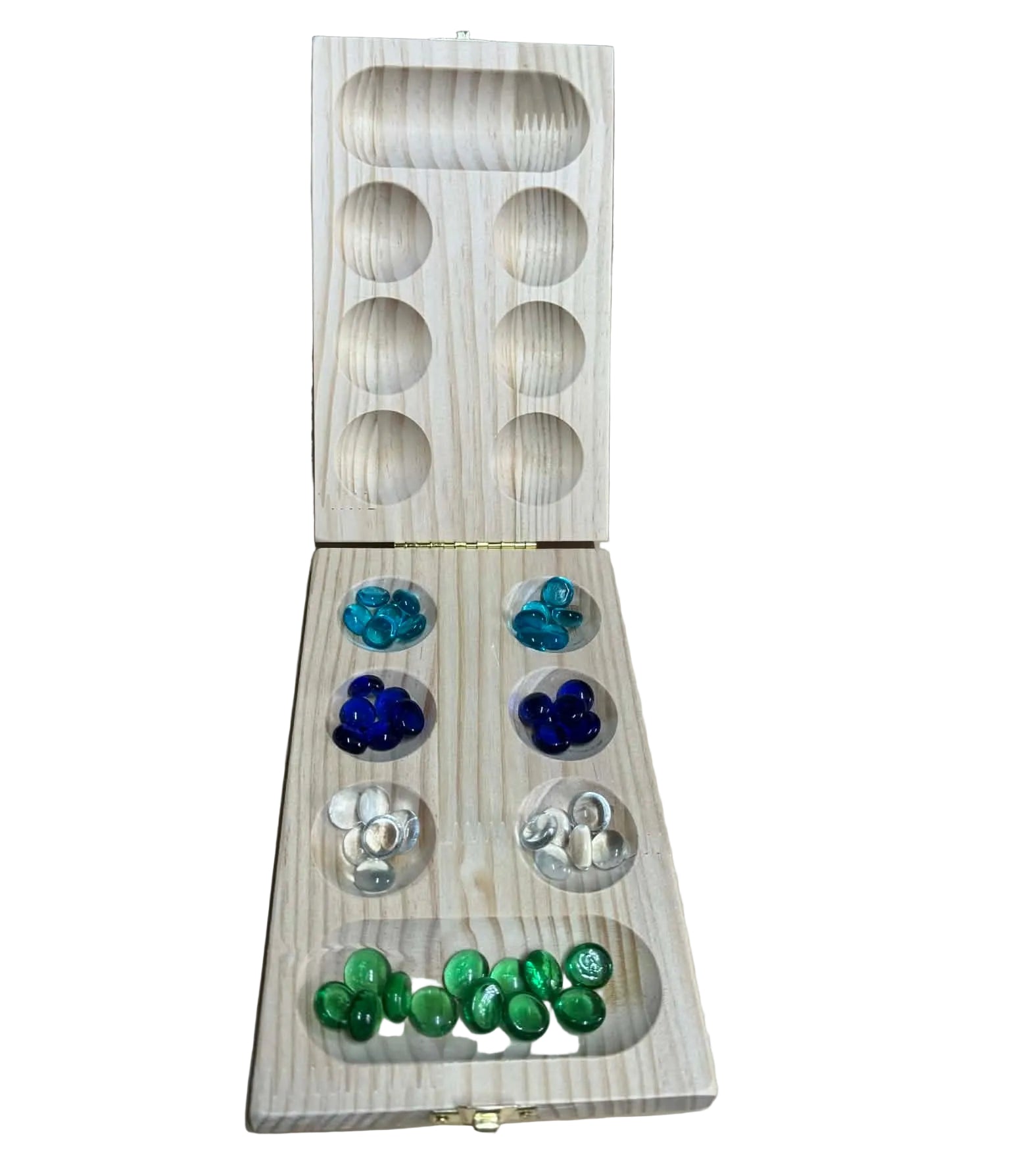 Large Wooden Mancala Portable Family Board Game Marble Pebble Shuffle Swap - HAPPY GUMNUT