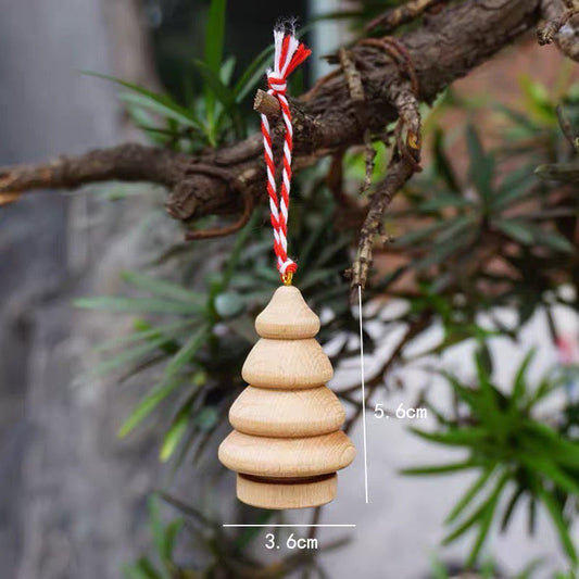 Pack of 5 Loose Parts Christmas Trees Themed Ornaments Set DIY Paintable