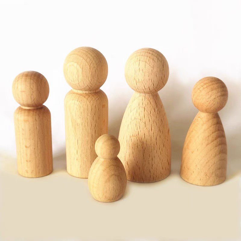 Family Set of 5 Loose Parts Father Mother Brother Sister Child