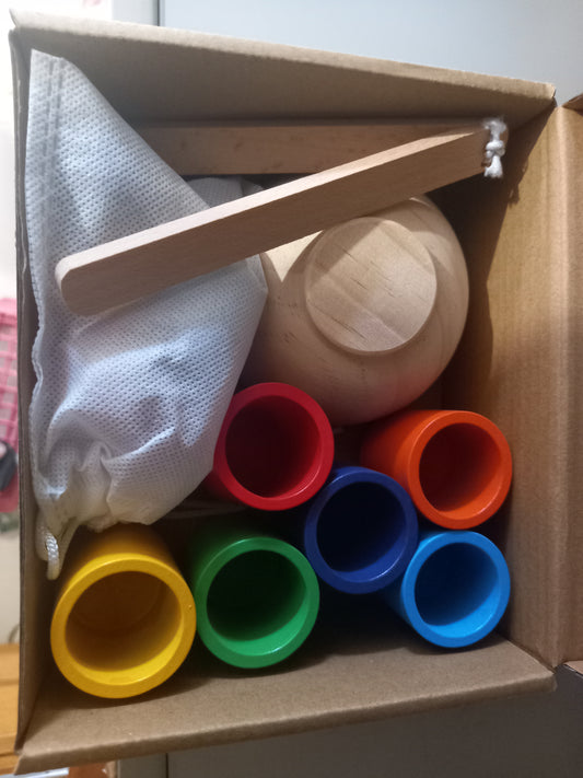 Montessori Toddler Ball Scooping Colour Sorter Game with Cups and Bowl Rainbow