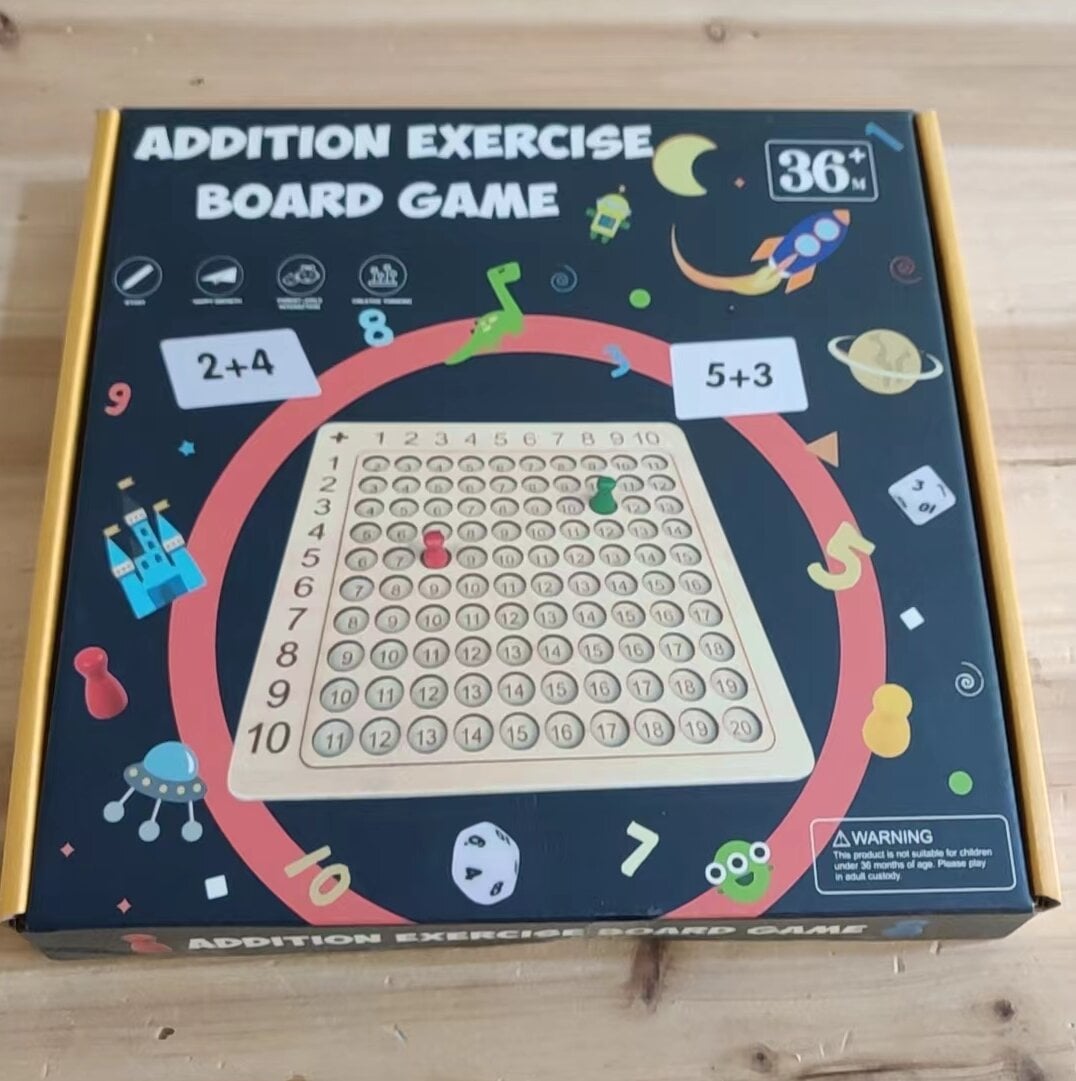 Wooden Multiplication Board  Game with Flash Cards Style B Solar System Theme - HAPPY GUMNUT