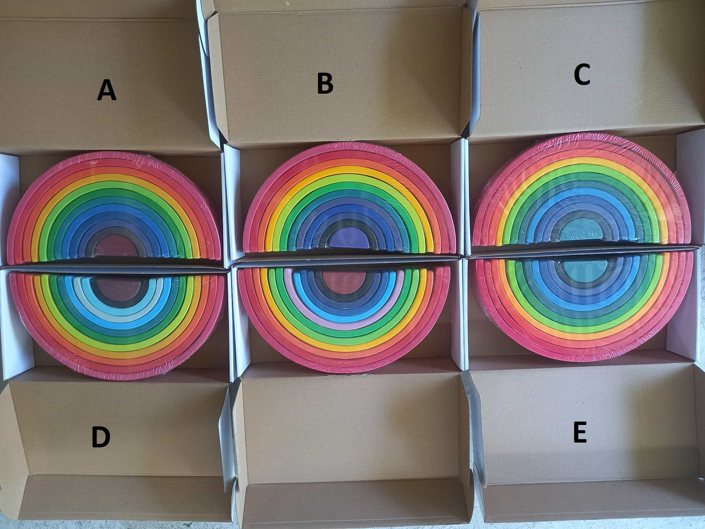 Large Wooden Rainbow Stacker Blocks