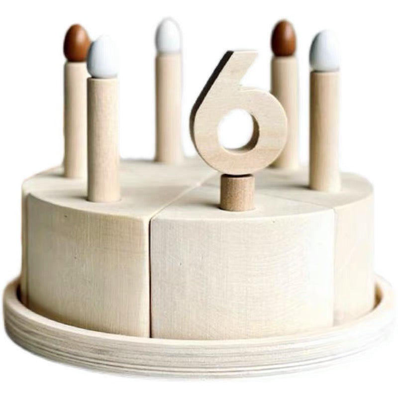 Quality Natural Birthday Cake with Candles Handmade from Limewood - HAPPY GUMNUT