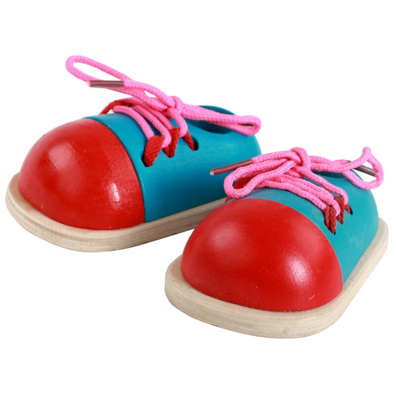 Wooden Toy Practice Tying Shoe Lace - HAPPY GUMNUT