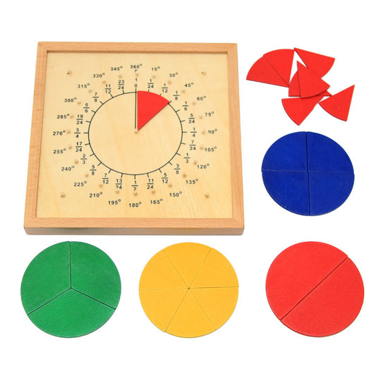 Montessori Circle Fractions and Degrees Learning Board - HAPPY GUMNUT