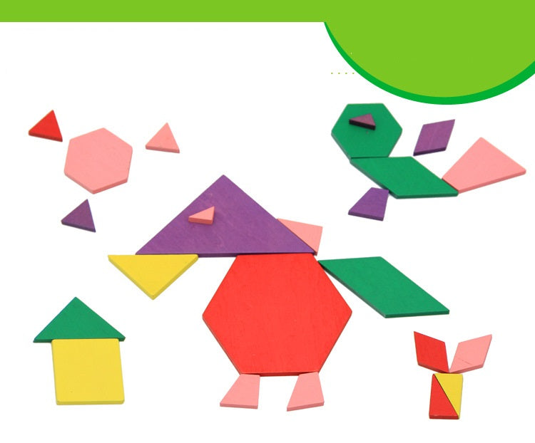 Montessori Wood Geometric Pattern Blocks  Set of 88 piece - HAPPY GUMNUT
