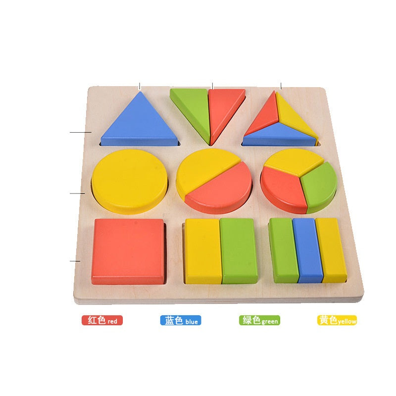 Montessori Large Geometric Fractions Sorting Board - HAPPY GUMNUT