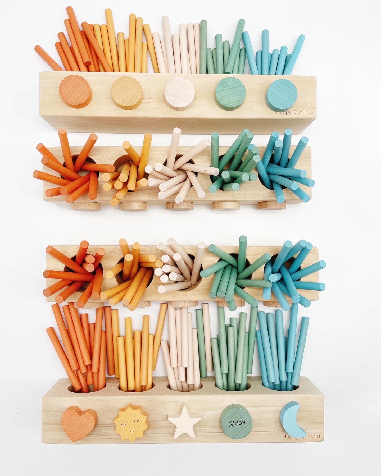 Happy Gumnut Montessori Counting Stick Number Rods with Magnetic Tray - HAPPY GUMNUT
