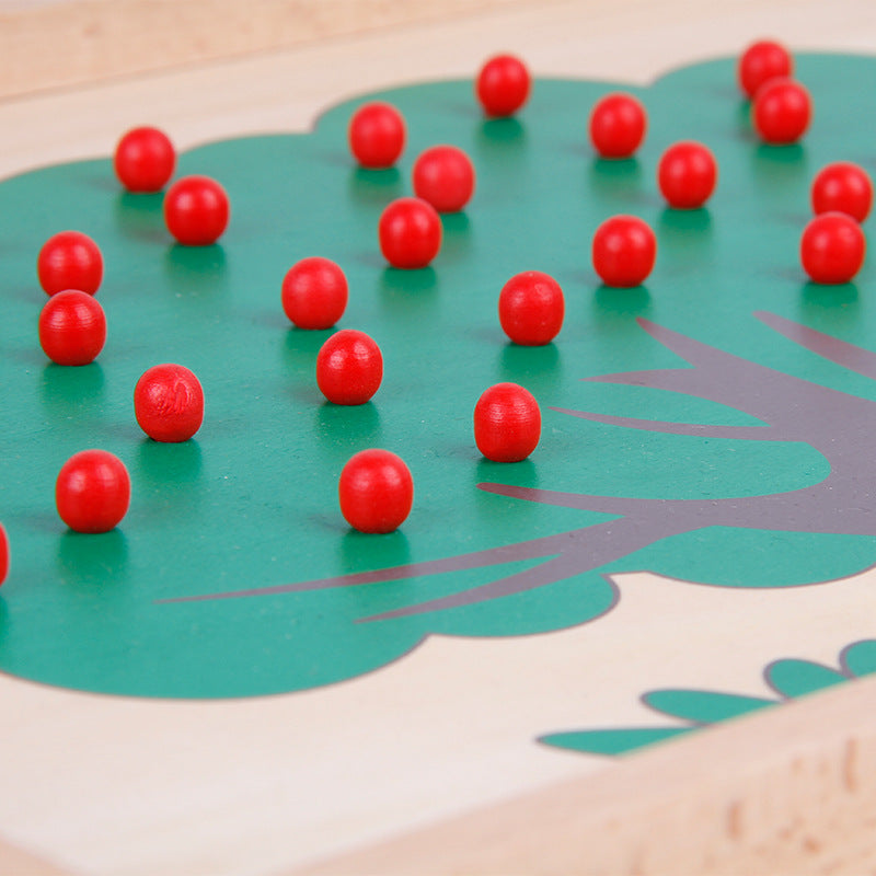Montessori Apple Tree Peg Tray Counting - HAPPY GUMNUT