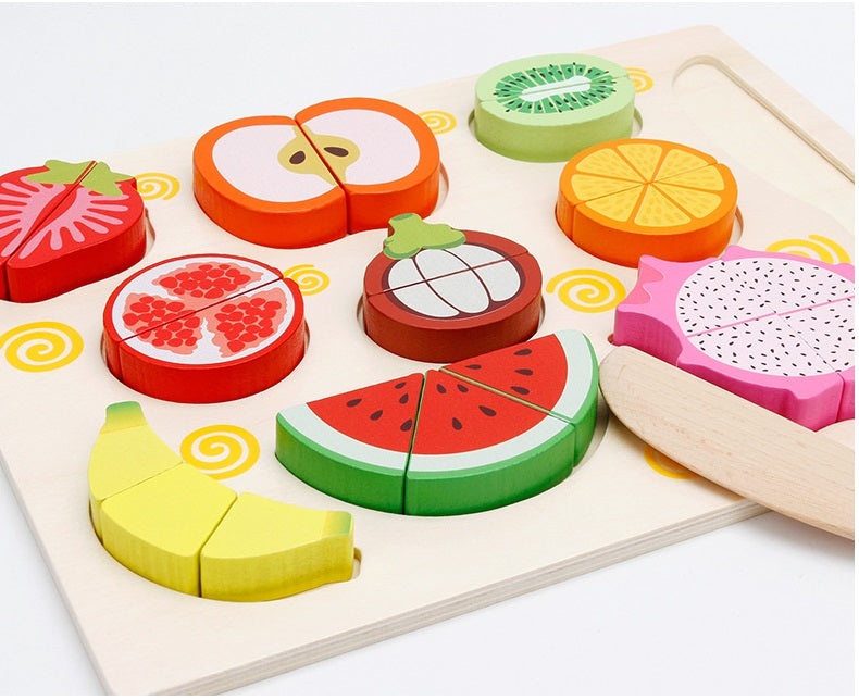 Large Magnetic Fruit Cutting Puzzle With Tray - HAPPY GUMNUT