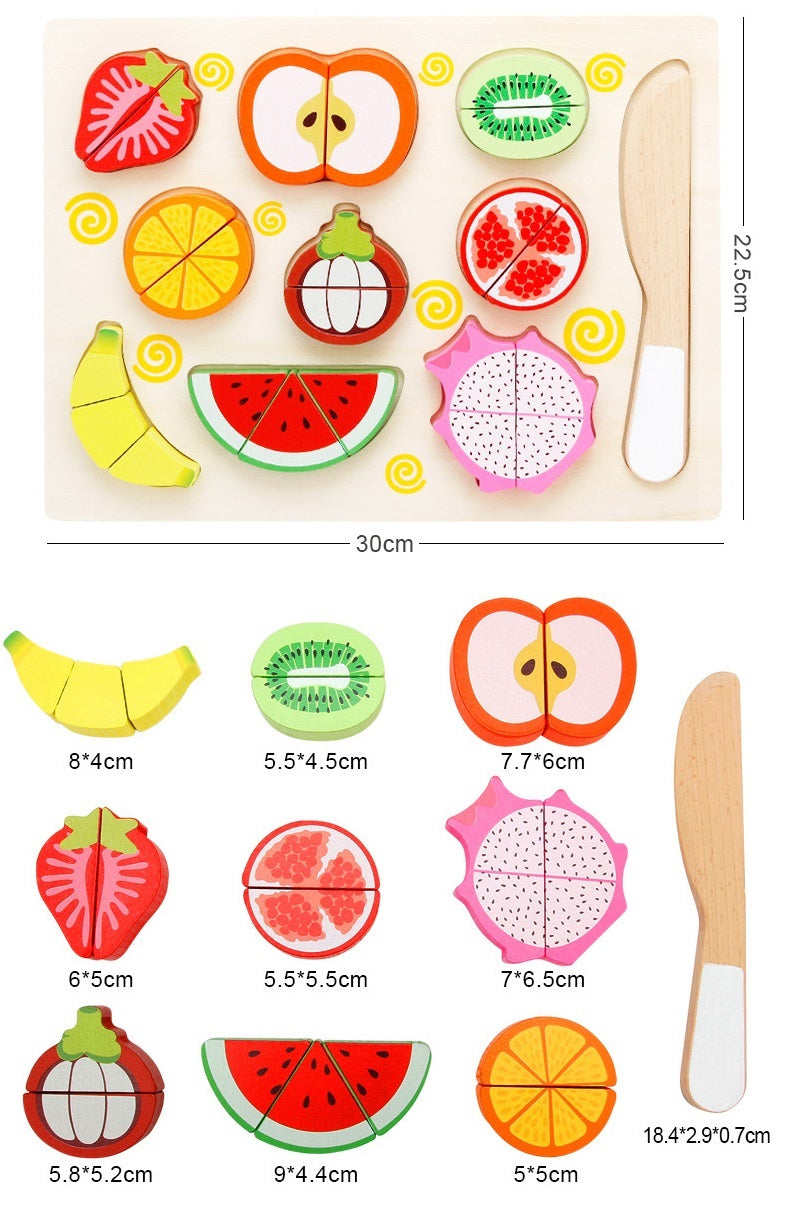 Large Magnetic Fruit Cutting Puzzle With Tray - HAPPY GUMNUT