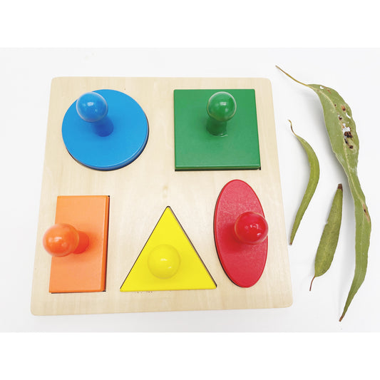 Montessori Easy Grip First Geometric Shape Puzzle Board Knob Geo Puzzle - HAPPY GUMNUT