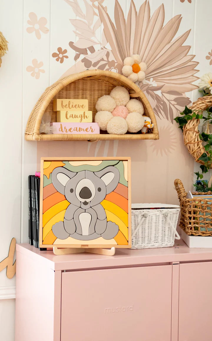 Kirra the Koala Abstract Building Block Puzzle / Home Decor Display - HAPPY GUMNUT