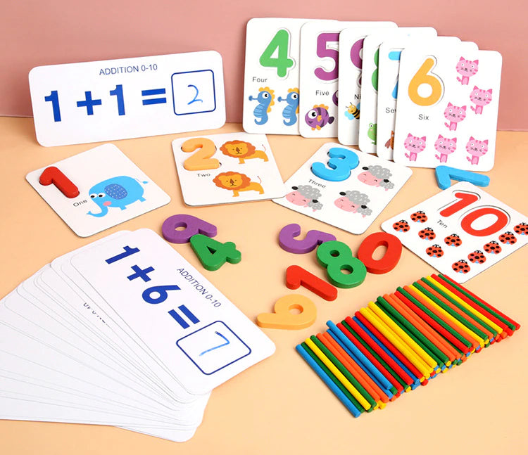 Wooden Counting Sticks Maths and Numbers Activity Set - HAPPY GUMNUT