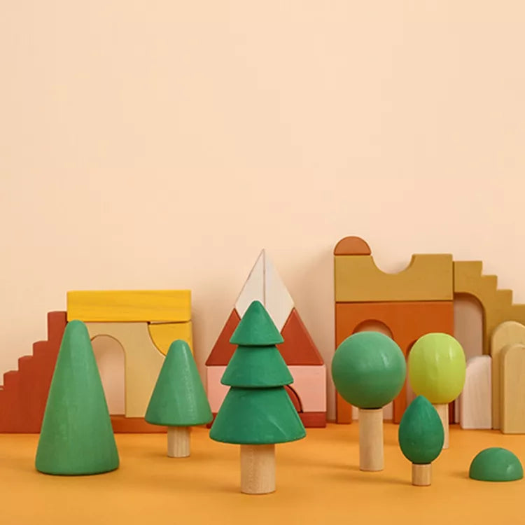 Wooden Toys Enchanted Forest Tree And Bush Set Open-ended Play Small World Play - HAPPY GUMNUT