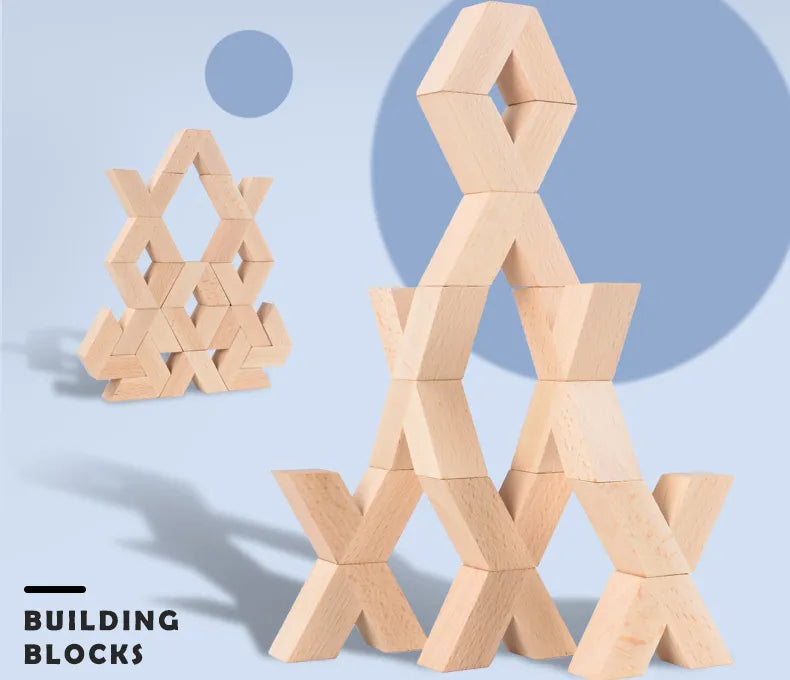 Quality V shape Wooden Building Blocks - HAPPY GUMNUT