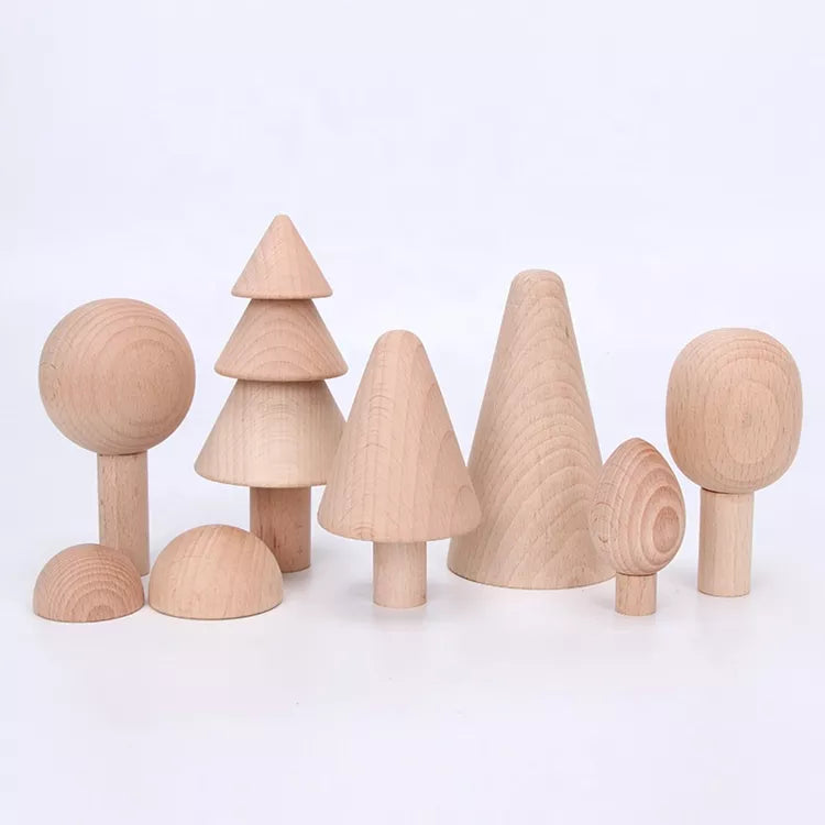 Wooden Toys Enchanted Forest Tree And Bush Set Open-ended Play Small World Play - HAPPY GUMNUT