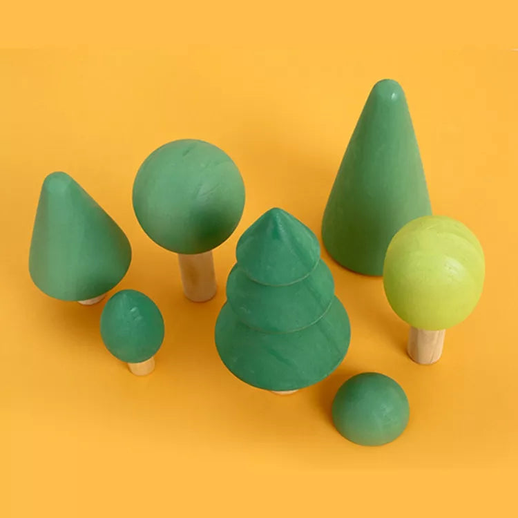 Wooden Toys Enchanted Forest Tree And Bush Set Open-ended Play Small World Play - HAPPY GUMNUT