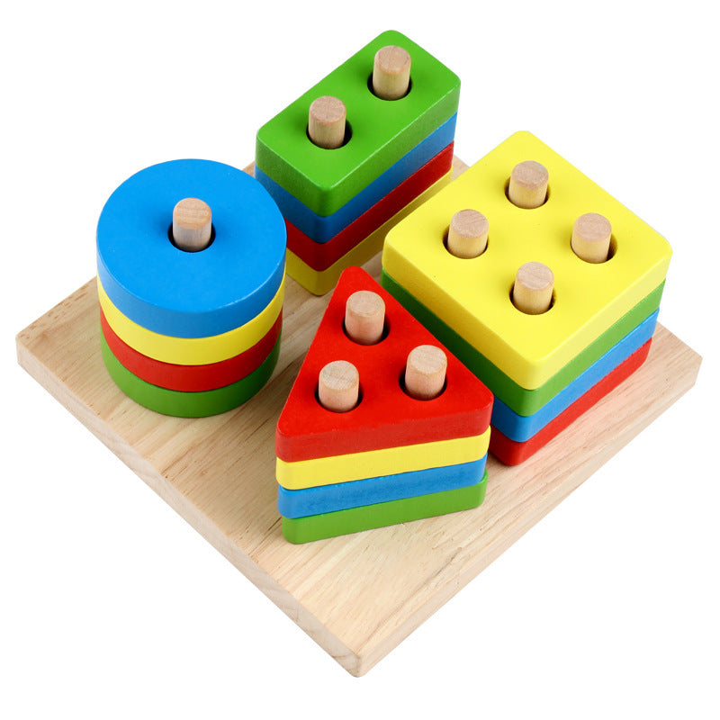 Wooden Classic Geometric Shape Sorting Board - HAPPY GUMNUT